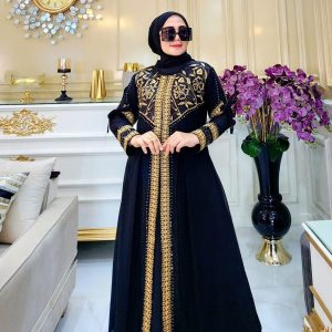 Gold Embroidered Maxi Abaya