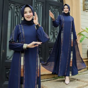 Modern Modest Abaya with Geometric Accents