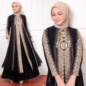 Exclusive Black Abaya Gold Embroidery