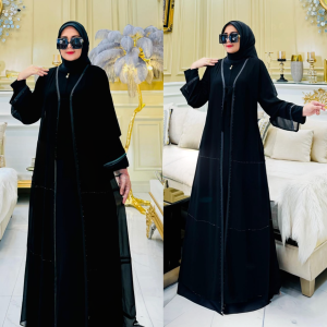 Elegant Black Abaya Gamis | Modern Design