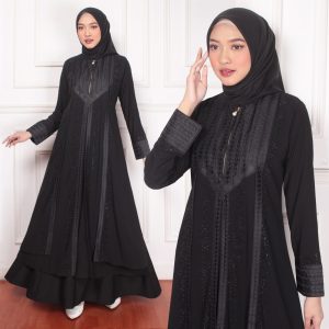 Elegant Black Abaya | Detailed Embroidery