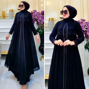 Luxury Black Abaya | Embellished Details