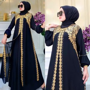 Elegant Black Abaya with Embroidery