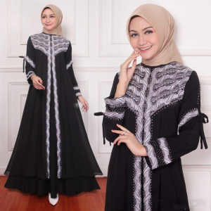 Chic Black Abaya with Unique Embroidered Patterns