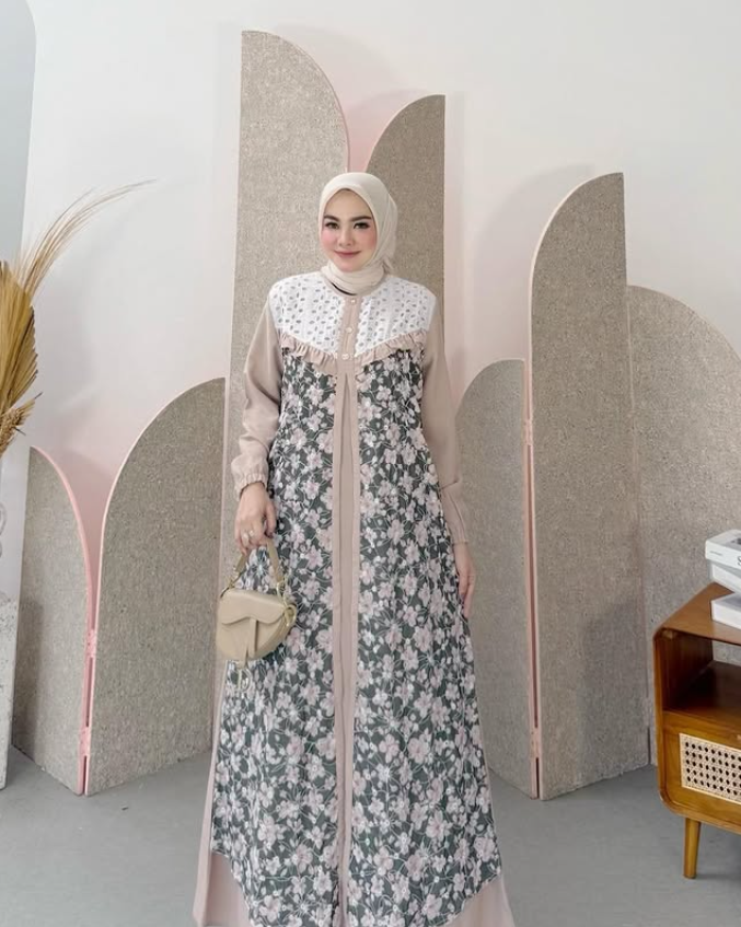Muslin Casual Dress with Embroidered Details main image 1