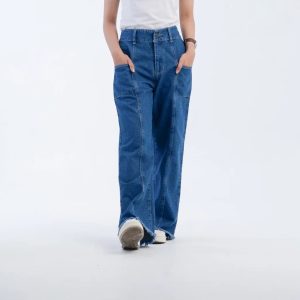 High-Waisted Wide-Leg Jeans Cargo Jeans