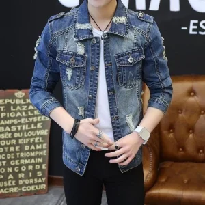 Men’s Distressed Denim Jacket